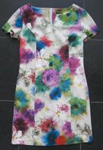 Caroline Biss jurk, bloemen roze groen blauw, korte mouw 38, Maat 38/40 (M), Overige kleuren, Ophalen of Verzenden, Zo goed als nieuw