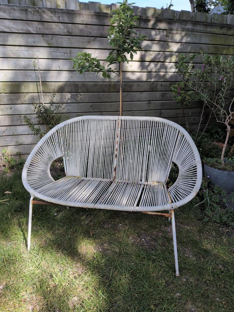 Witte Tuinbank, Tuin en Terras, Ophalen, Gebruikt, Kunststof