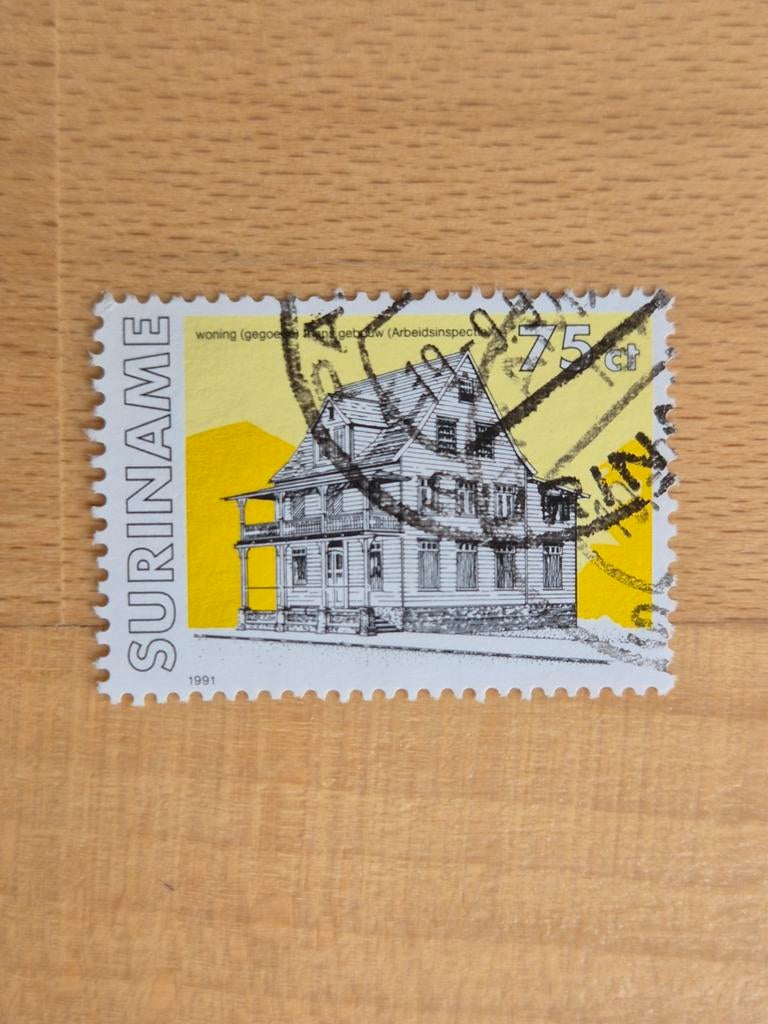 Suriname 1991 gebouw, Ophalen of Verzenden, Gestempeld