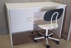 Bureau wit + bureaustoel buro 110cm kastje zeer netjes, Huis en Inrichting, Bureaus, Ophalen, Zo goed als nieuw, Bureau