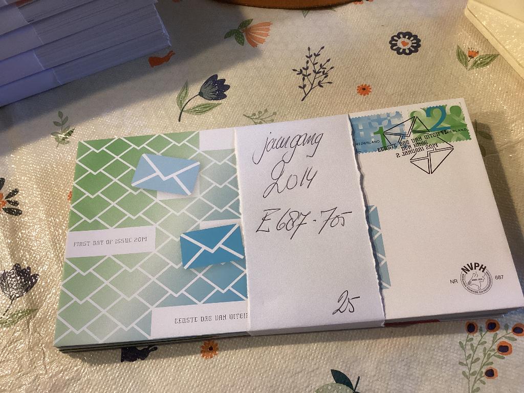 Jaargang 2014 fdc Nederland 687 tm 705 compleet, Ophalen, Onbeschreven, Nederland