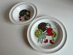 Arabia Kinderservies Borden Meisje met Schaap K. Aho 1968, Antiek en Kunst, Ophalen of Verzenden
