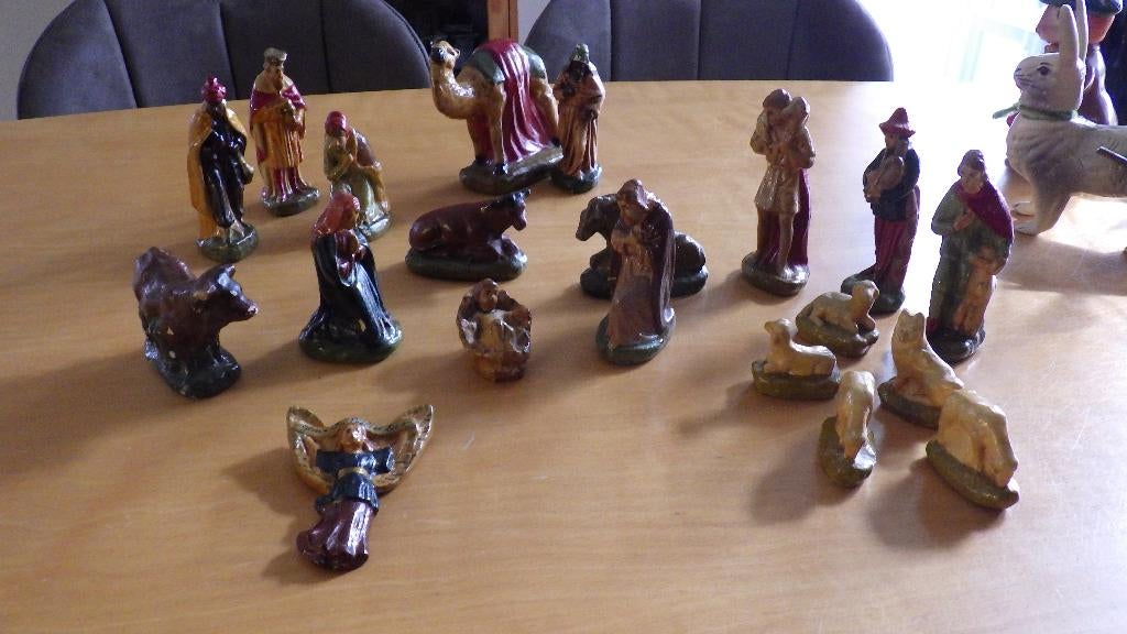 prachtige oude kerstgroep, Ophalen of Verzenden, Gebruikt