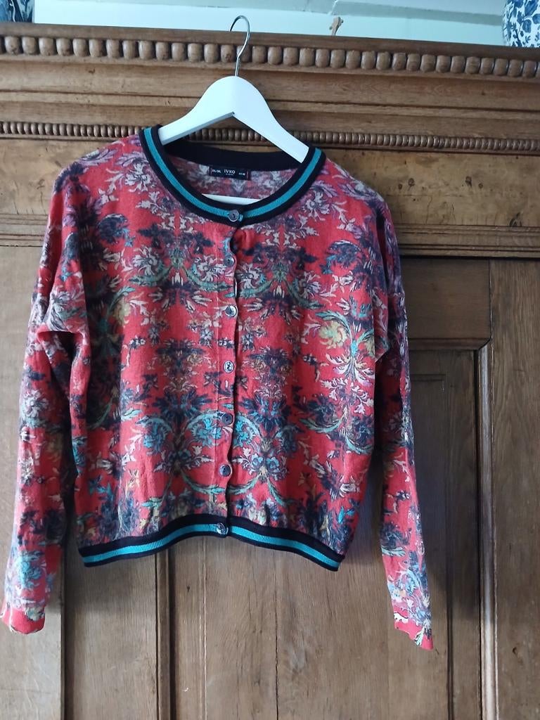 IVKO vest, rood met patroon, maat 44/46, Ophalen of Verzenden, Maat 42/44 (L), Rood