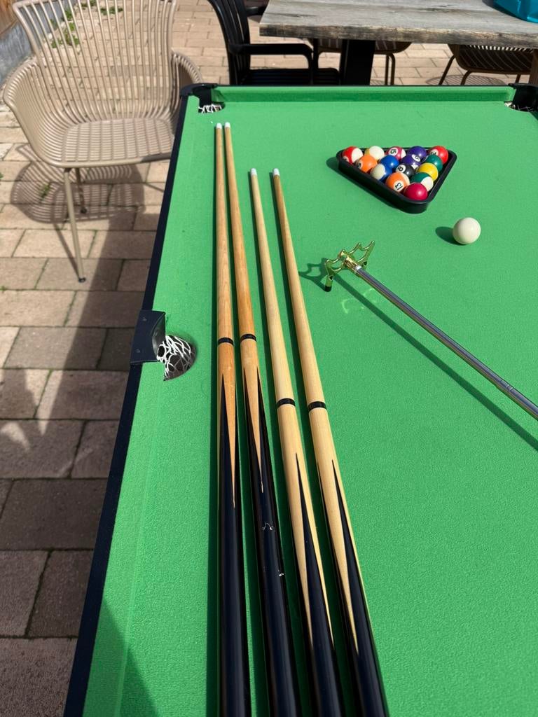 Pooltafel opklapbaar met alle toebehoren, Sport en Fitness, Biljarten en Poolen, Ophalen, Zo goed als nieuw, Pooltafel