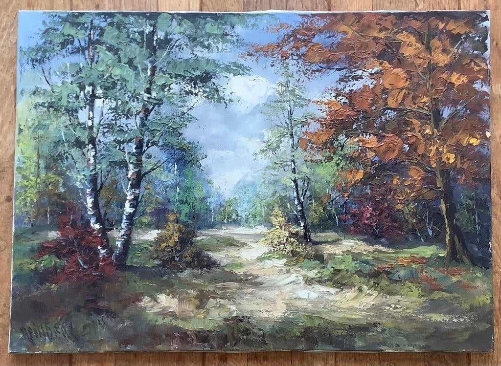 Bos, lanschap, heide, Reinders, schilderij, natuur, bomen, Antiek en Kunst, Ophalen of Verzenden