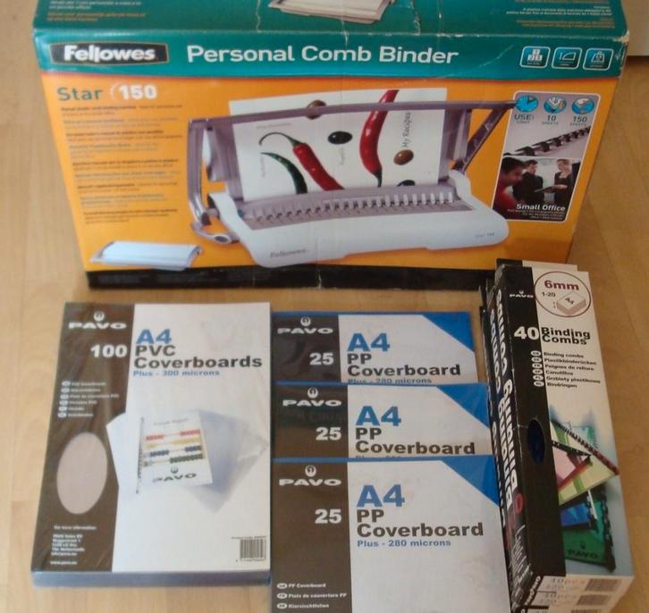 inbindmachine+schutbladen+inbindringen Fellow star 150 NIEUW, Diversen, Schoolbenodigdheden, Nieuw, Ophalen