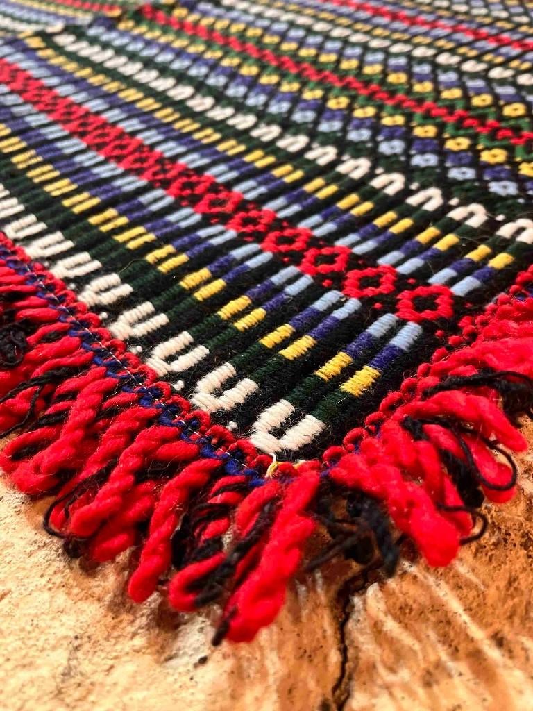 Grand foulard woonkleed plaid geweven strepen Andes 106/146, Gebruikt, Etten-Leur, DJT@dejuistetoon.eu, Ophalen of Verzenden