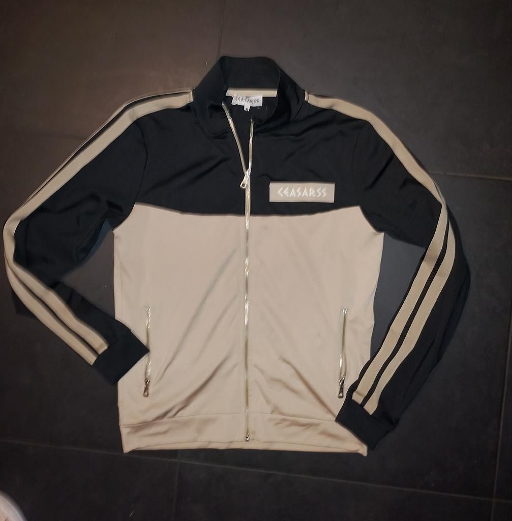Ceasarss Trainingsjack Zwart/Beige Maat XL, Zwart, Maat 56/58 (XL), Ophalen of Verzenden, Zo goed als nieuw