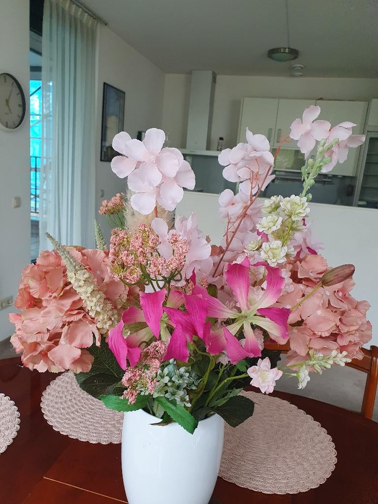 Kunstbloemen boeket roze wit, Ophalen, Roze, Zo goed als nieuw, Overige merken
