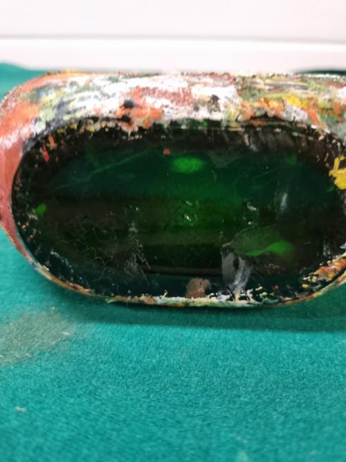 Fles beschilderd vintage, Ophalen of Verzenden, 'T Olde Gre-j, Info@toldegrej.nl, Endepoelstraat 20f Didam