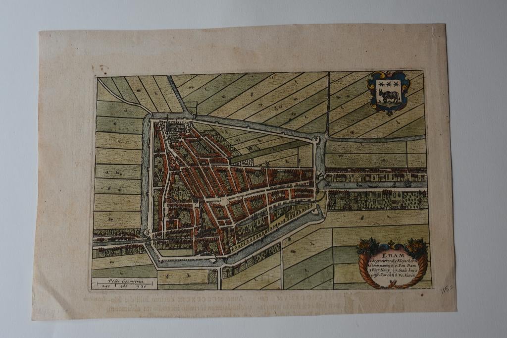 EDAM JOANNE BLEAU Kopergravure 1649 Plattegrond stad G100, Gelezen, Verzenden, Voor 1800, Bleau