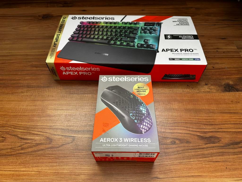 Steelseries apex pro tkl + aerox 3 wireless, Ophalen of Verzenden, Zo goed als nieuw, Qwerty, Toetsenbord en muis-set