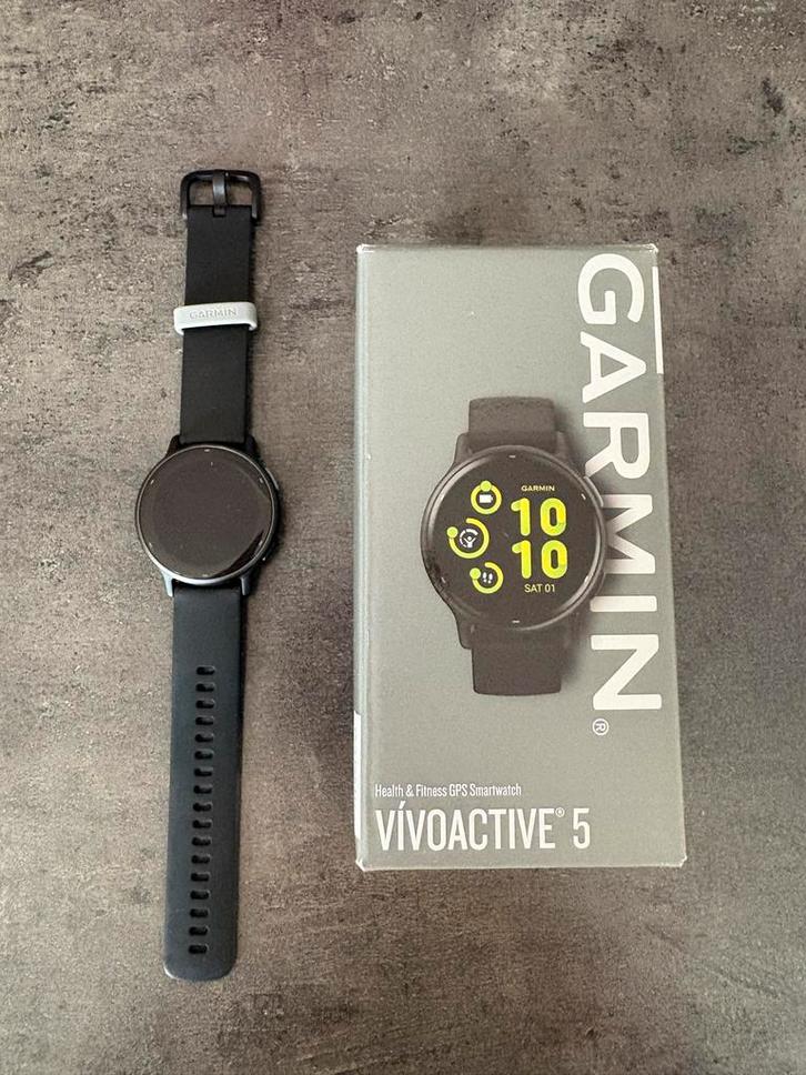 Garmin vivoactive 5 Smartwatch - Goede staat + extra bandje, Sieraden, Tassen en Uiterlijk, Smartwatches, Gebruikt, Zwart, Afstand