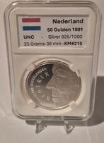 50 Gulden 1991 Zilver, Koningin Beatrix, Zilver, Ophalen of Verzenden, Losse munt