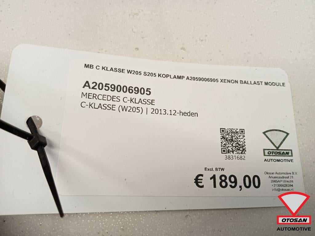 MB C klasse W205 S205 Koplamp a2059006905 xenon ballast modu, Gebruikt, Mercedes-Benz AG, Mercedes-Benz, Ophalen of Verzenden