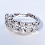 18K Witgouden Rijring 4,00 CRT Oval Diamonds, Ophalen of Verzenden, Zo goed als nieuw, 17 tot 18, Dame