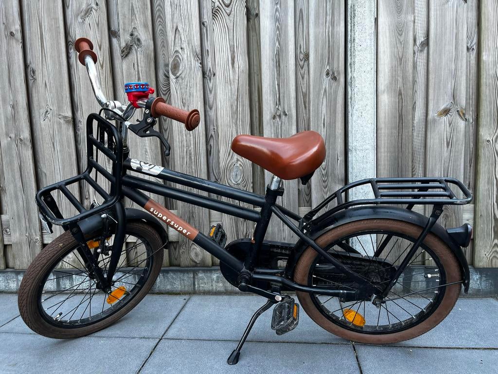 18 inch mat zwarte kinderfiets, Fietsen en Brommers, Fietsen | Kinderfietsjes, Ophalen, Gebruikt, 16 tot 20 inch