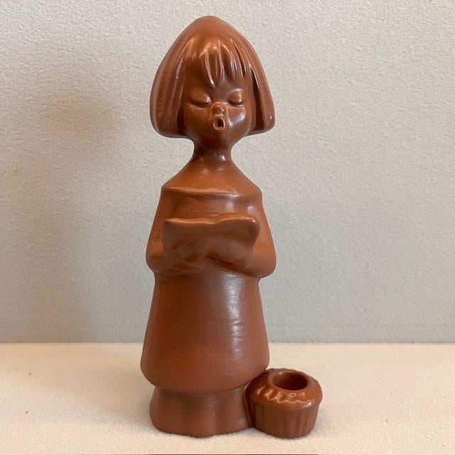 Goebel terracotta beeldje – zingend meisje (nr. 7808), Ophalen of Verzenden, Zo goed als nieuw, Hummel