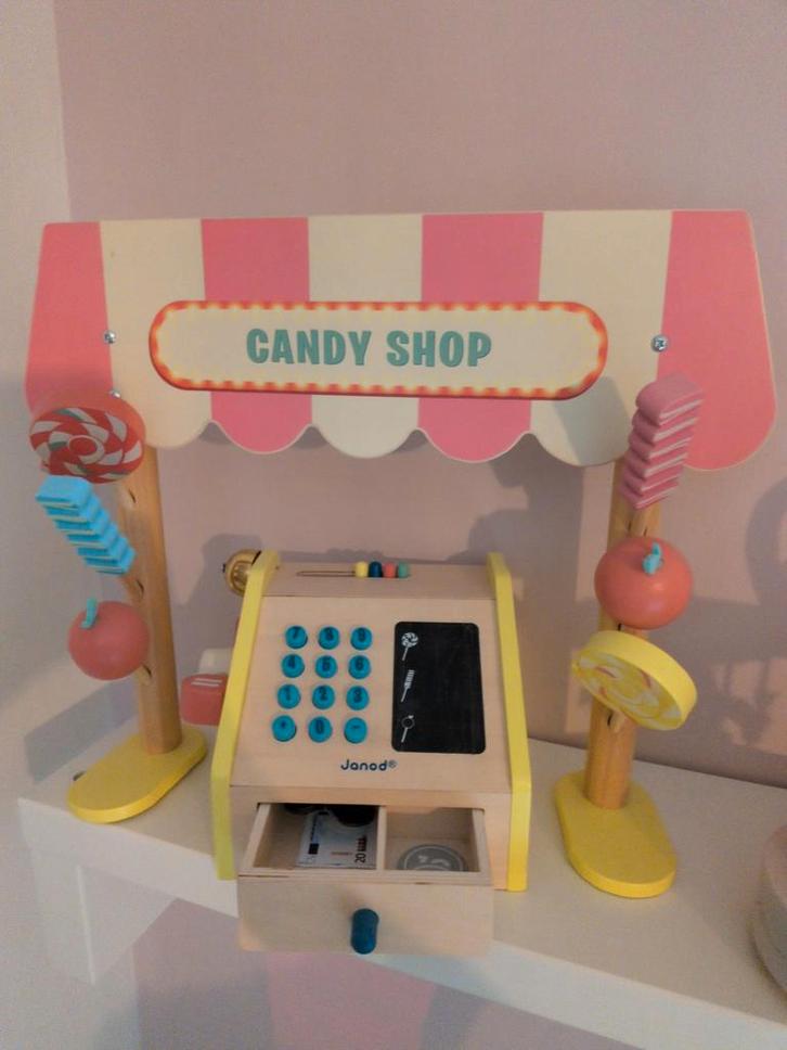 Houten snoepwinkeltje, Kinderen en Baby's, Speelgoed | Overig, Ophalen of Verzenden