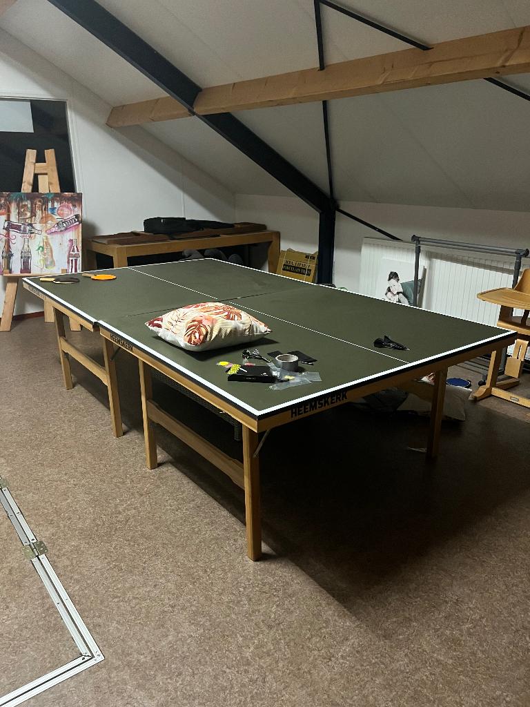 Tafeltennistafel - Robuust - Heemskerk, Ophalen, Gebruikt, Tafel Indoor, Inklapbaar
