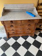Antieke toilettafel met marmeren blad en lades, Antiek en Kunst, Ophalen