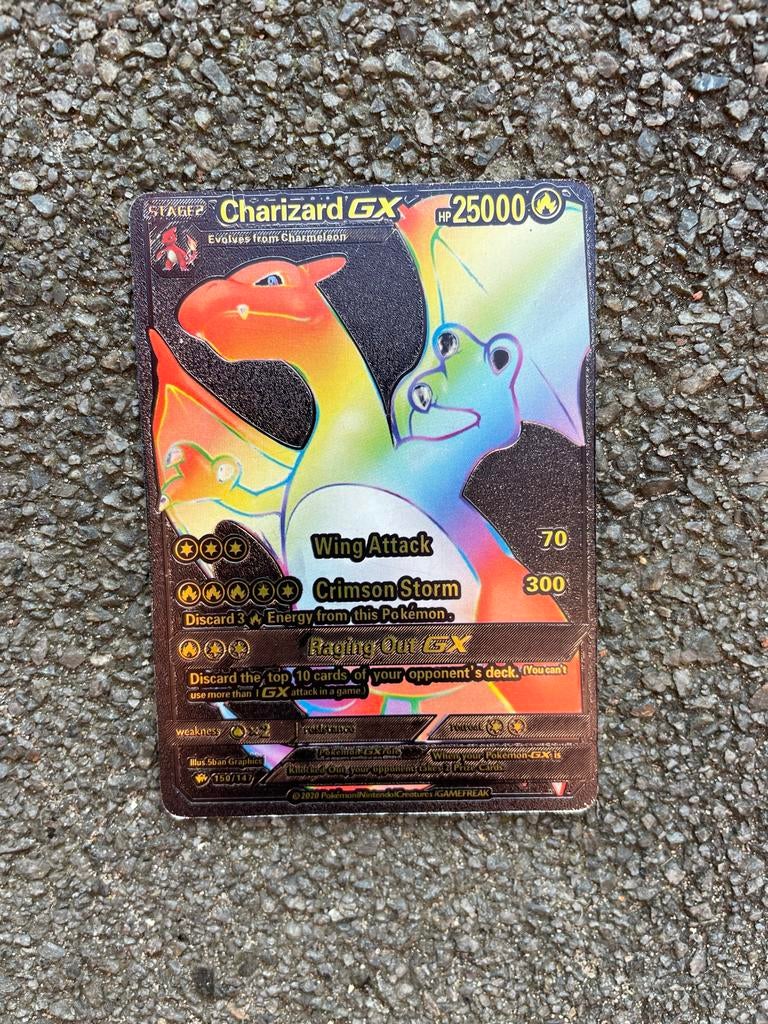 Charizard GX Rainbow Rare Pokémon Kaart - Zeer Zeldzaam, Ophalen of Verzenden, Gebruikt, Losse kaart, Foil