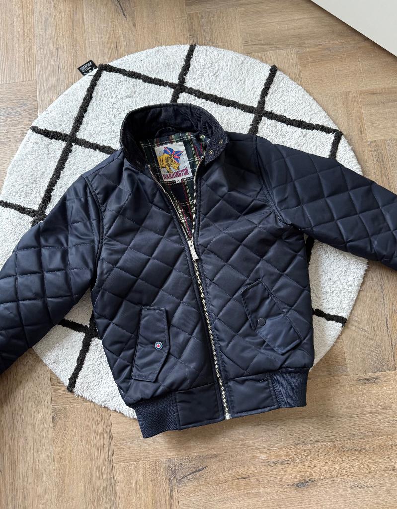 ZGAN blauw Harrington biker bomber jacket jas XS heren man, Blauw, Harrington, Ophalen of Verzenden, Zo goed als nieuw