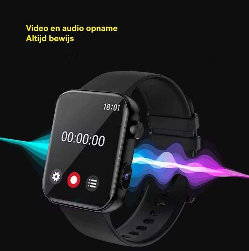 camera horloge (smartwatch), Zwart, Slaap, Nieuw, Ophalen of Verzenden