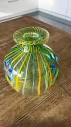 Dikwandige Murano glazen vaas met bloemen, Antiek en Kunst, Antiek | Glas en Kristal, Ophalen of Verzenden