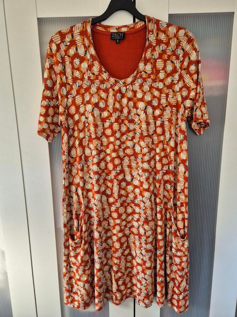 Tricot jurk van Zilch, Kleding | Dames, Jurken, Zo goed als nieuw, Maat 46/48 (XL) of groter, Rood, Knielengte, Ophalen of Verzenden