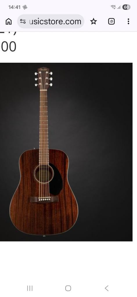 Fender, CD60S Dread all Mah. Nieuw., Muziek en Instrumenten, Ophalen, Nieuw, Western- of Steelstringgitaar