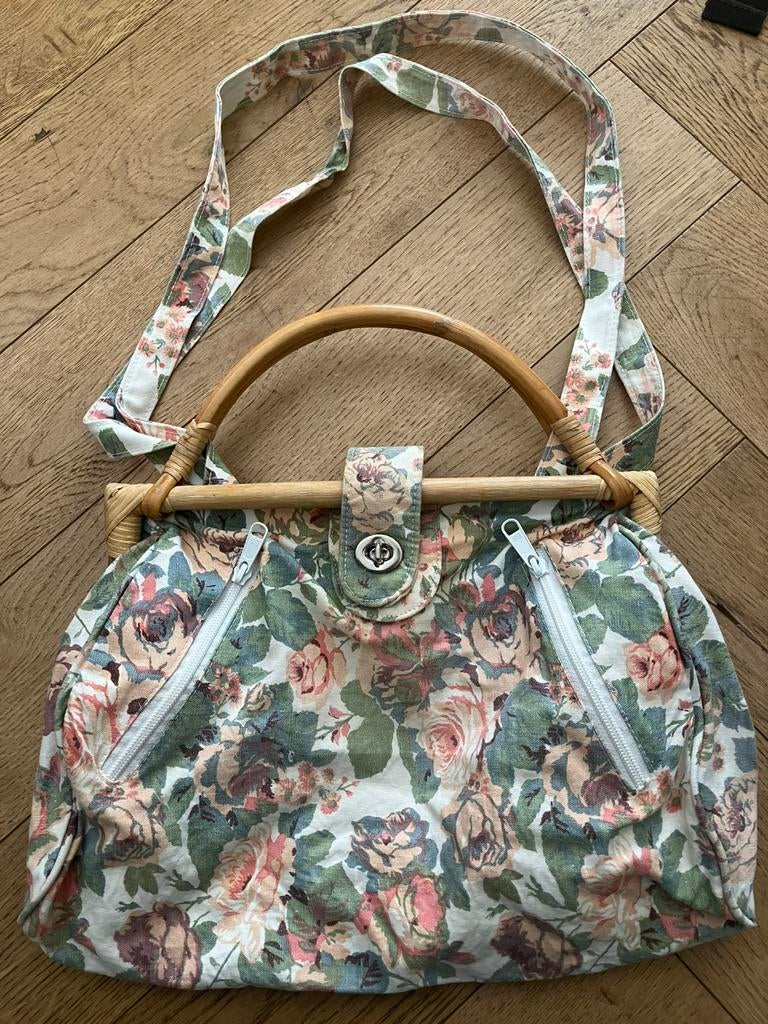 Vintage bloemenprint dokterstas floral tapestry print flower, Ophalen of Verzenden, Nieuw, Handtas