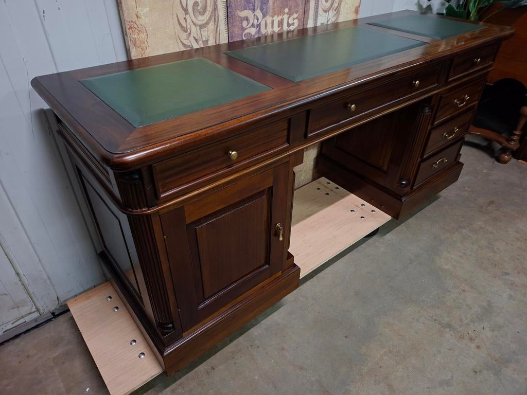 Klassiek Engels bureau, schrijftafel, desk, uniek smal, Huis en Inrichting, Bureaus, Ophalen of Verzenden, Zo goed als nieuw