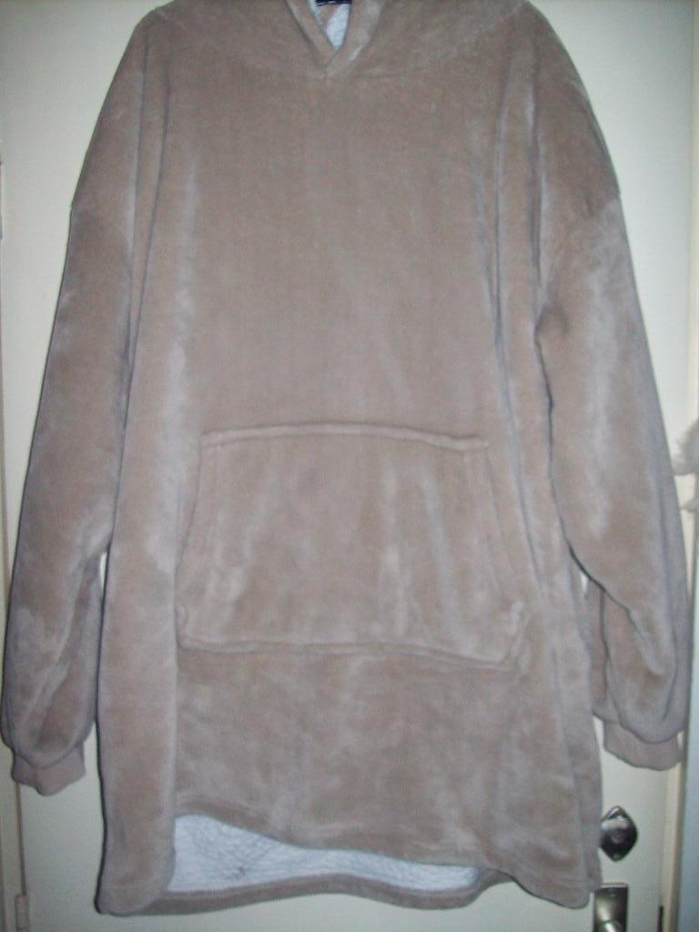 Zachte Hoodie /Jurk  l.bruin/witte teddy voering L 42 Nieuw, Bruin, Maat 42/44 (L), Nieuw, Ophalen of Verzenden