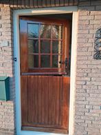 Zware hardhouten voordeur, tweedelig, 92,5x210,5 cm, Gebruikt, 80 tot 100 cm, Ophalen of Verzenden, Buitendeur