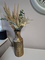 Gouden vaas met kunstbloemen - Zo goed als nieuw, Overige materialen, Overige kleuren, Ophalen of Verzenden, Zo goed als nieuw