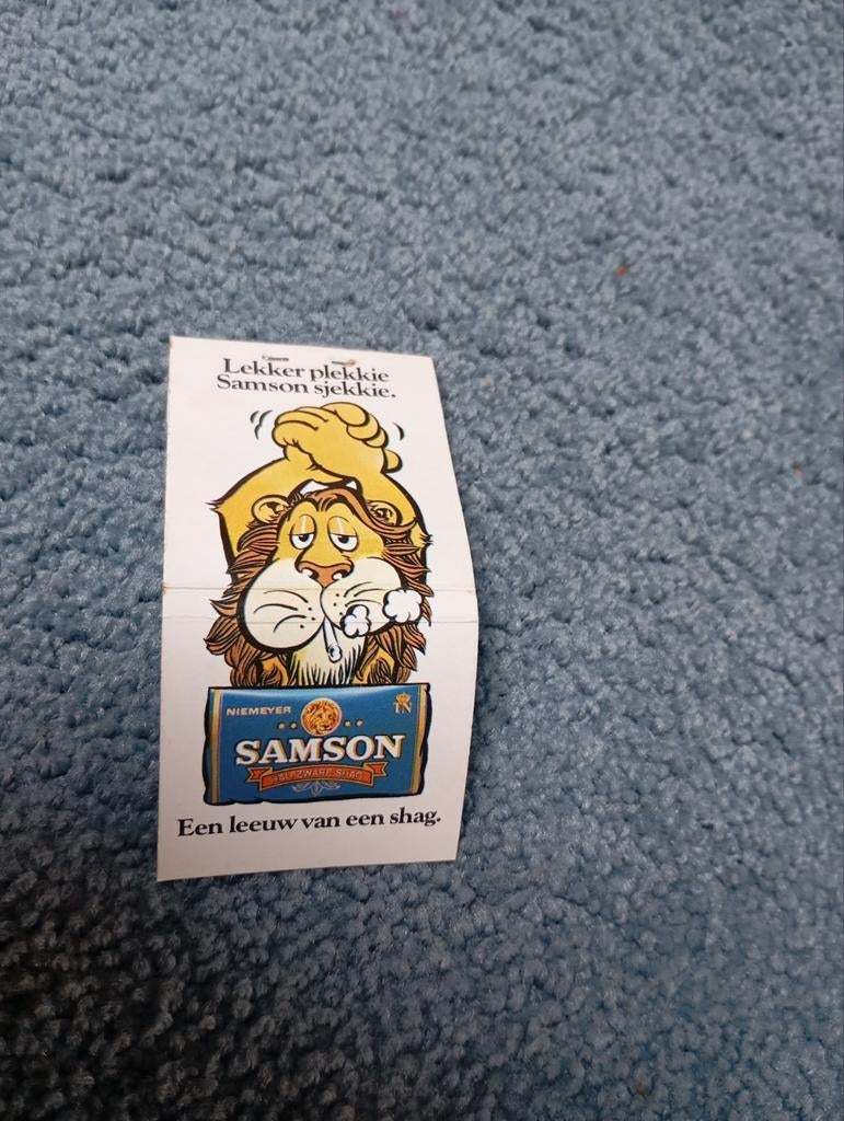 Vintage Luciferdoosje izgst Samson  van een Shag, Ophalen of Verzenden, Gebruiksvoorwerp