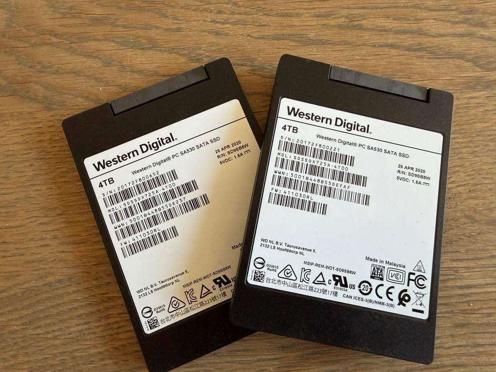 WD 4TB SSD (SA530) (16x beschikbaar), Ophalen, Intern, Zo goed als nieuw, Desktop