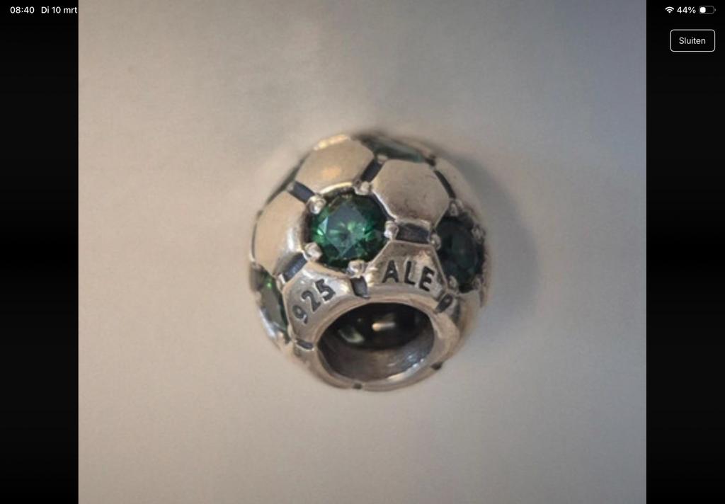 Pandora Bedel Bal met Zitkona, Verzenden, Zo goed als nieuw, Zilver, Pandora