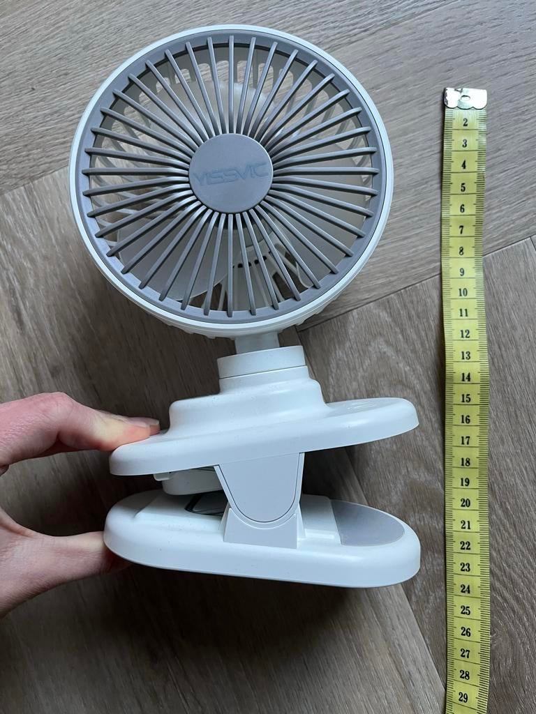 Oscillerende Klem Clamp Ventilator voor Tafel, Bed, Auto, Ophalen of Verzenden, Zo goed als nieuw, Tafelventilator