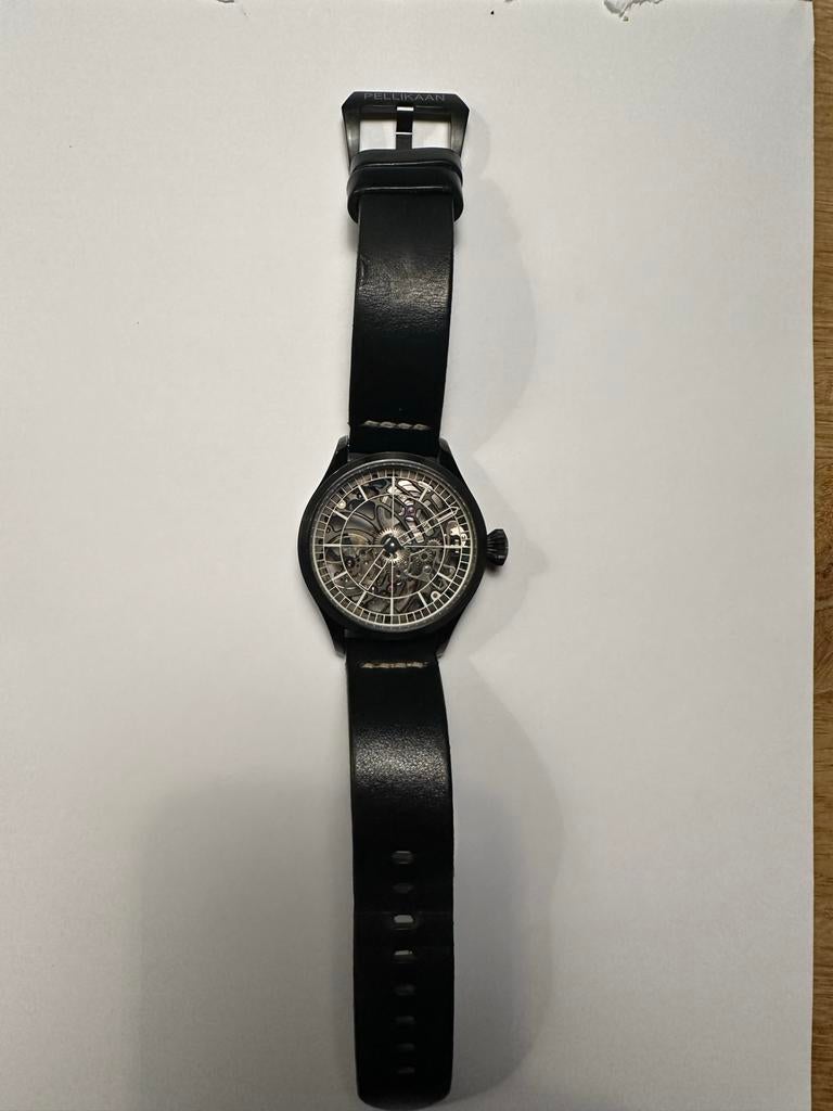 Pellikaan Skeleton Mechanisch Horloge - Serie 1, Overige merken, Leer, Staal, Polshorloge
