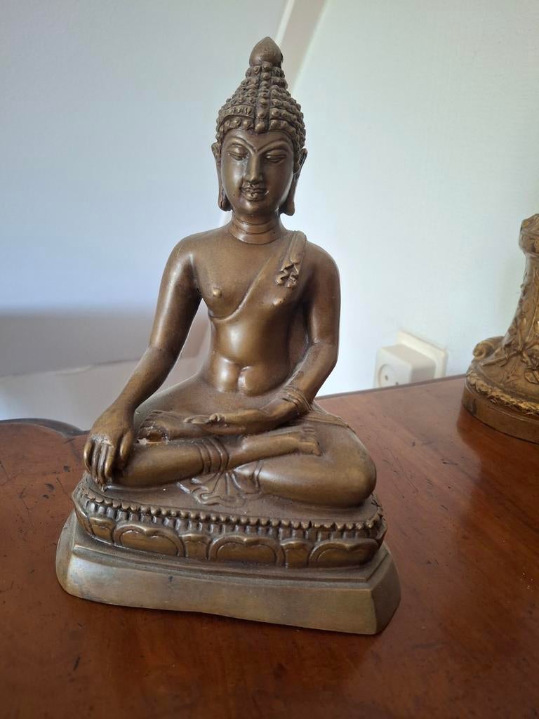 Bronzen Thaise Boeddha 21cm H en 15cm B, Ophalen
