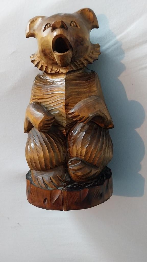 Houten zingende  beer, Ophalen of Verzenden, Hout