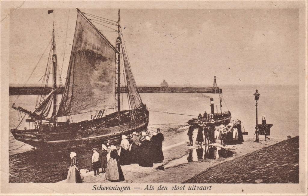 Scheveningen - Schip uitvaart, Verzenden, 1920 tot 1940, Gelopen, Zuid-Holland