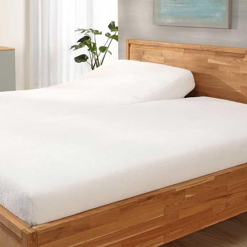 Optidee optipluche splithoeslaken 180-200*200-220, Huis en Inrichting, Tweepersoons, Ophalen of Verzenden, Zo goed als nieuw, Wit