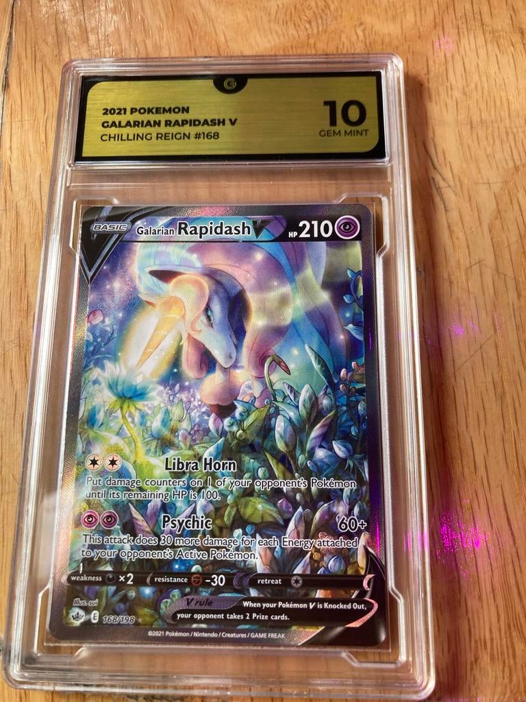 Pokémon Galarian Rapidash V 168/198 Chilling Reign, Ophalen of Verzenden, Nieuw, Losse kaart, Foil