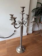 Hoge zware metalen kandelaar met 5 armen, Antiek en Kunst, Ophalen