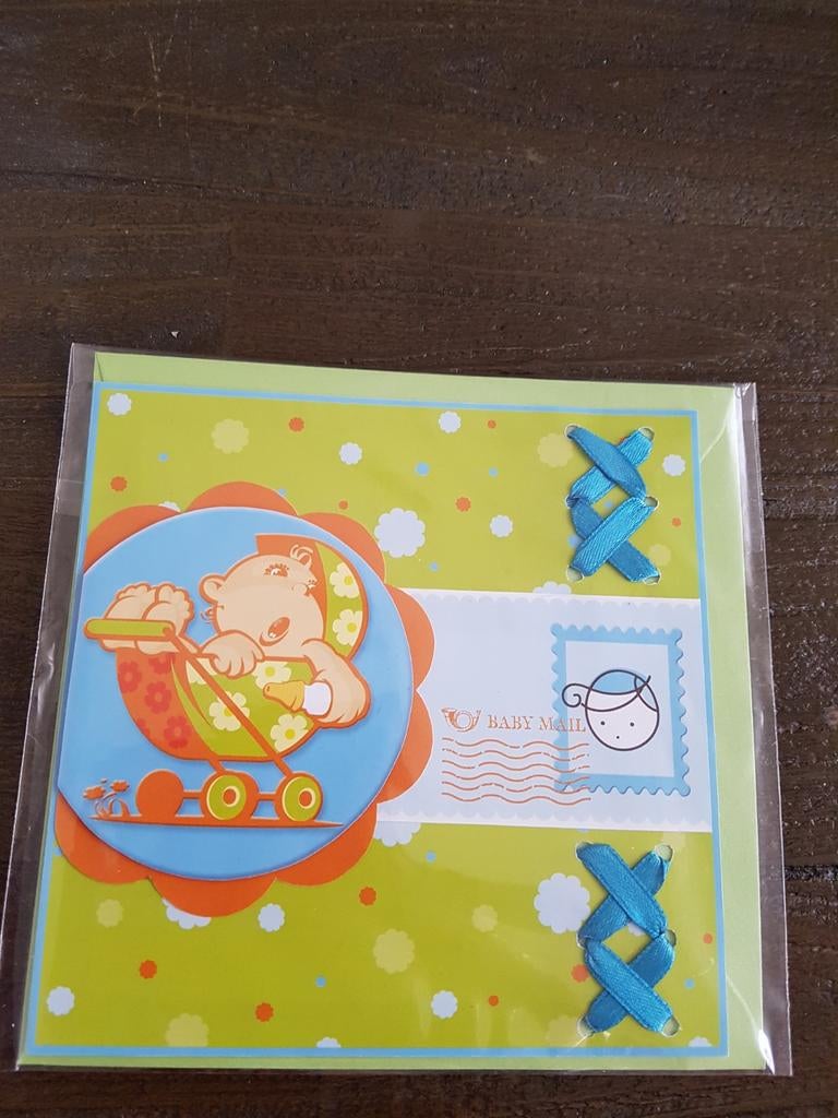 Kaartje geboorte jongen/zoon baby in kinderwagen, Ophalen of Verzenden, Nieuw, Kind