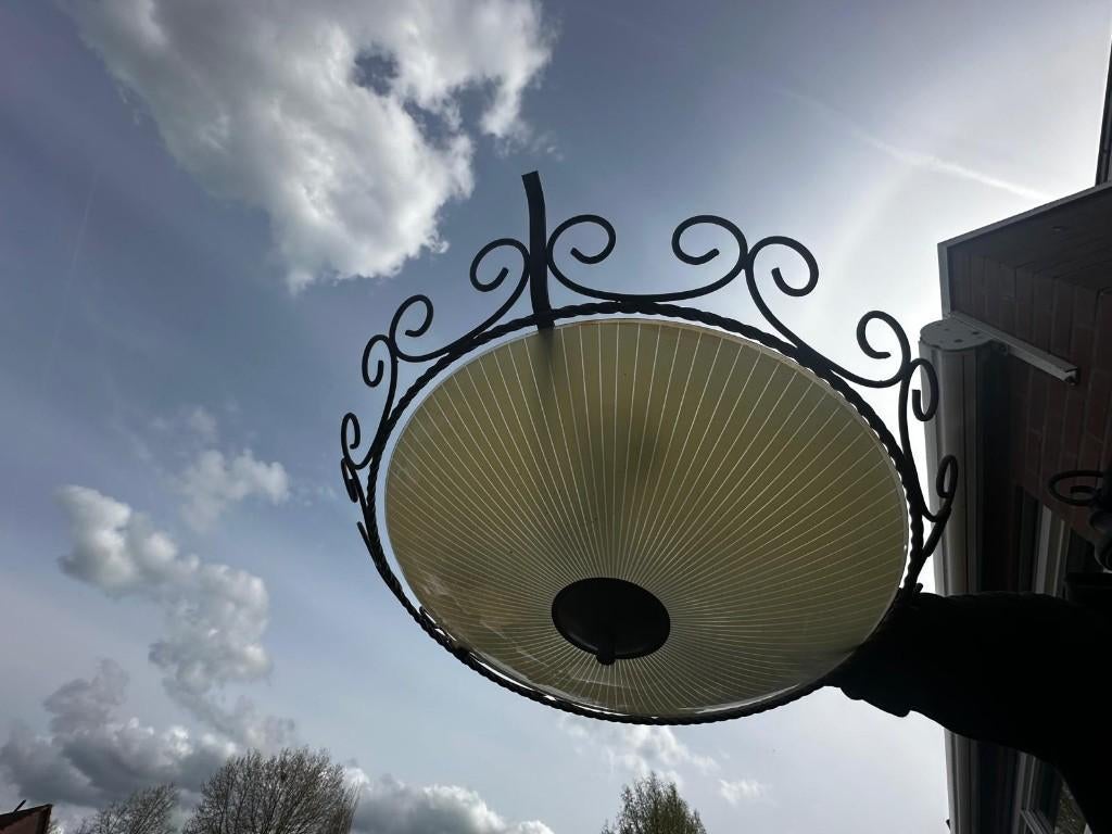 Authentieke plafondlamp, doorsnee 60cm, Huis en Inrichting, Ophalen, Gebruikt, Glas, Authentiek